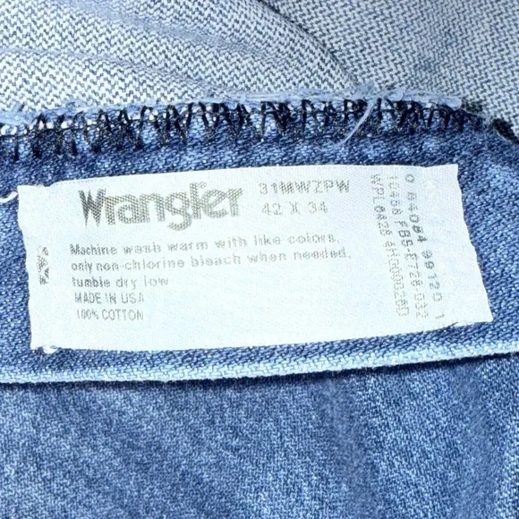 Vintage Wrangler Jeans Mens 40x32 Blue Denim 31MWZPW Relaxed Cowboy Cut Made USA - Picture 9 of 13